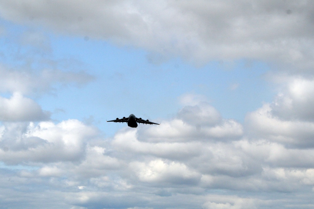 C-17 Globemaster III aircraft participate in competition missions for Rodeo 2011