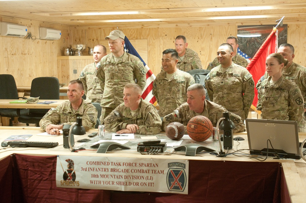Deployed Spartans meet with wounded Spartans