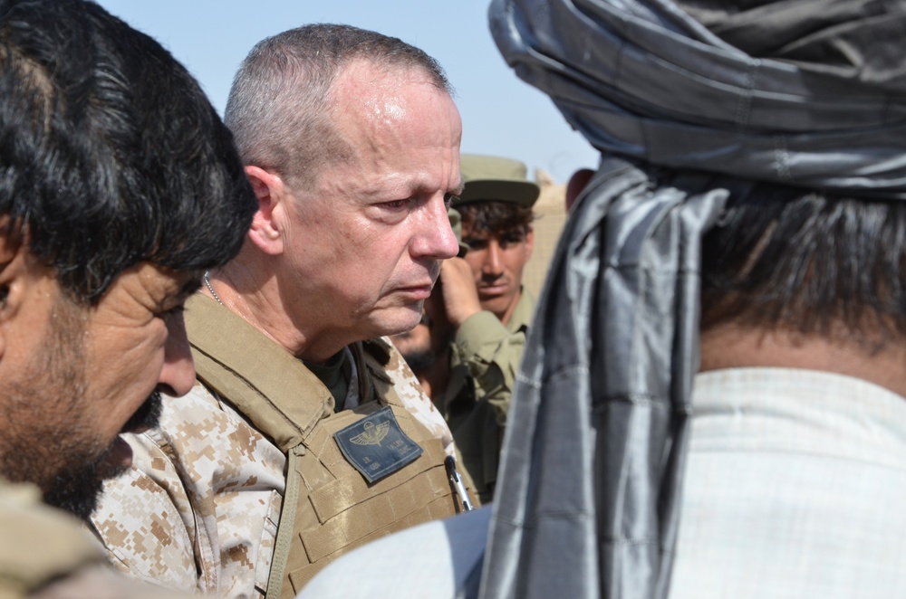 Petraeus' successor discusses progress with Marjah officials