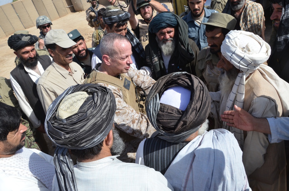 Petraeus' successor discusses progress with Marjah officials