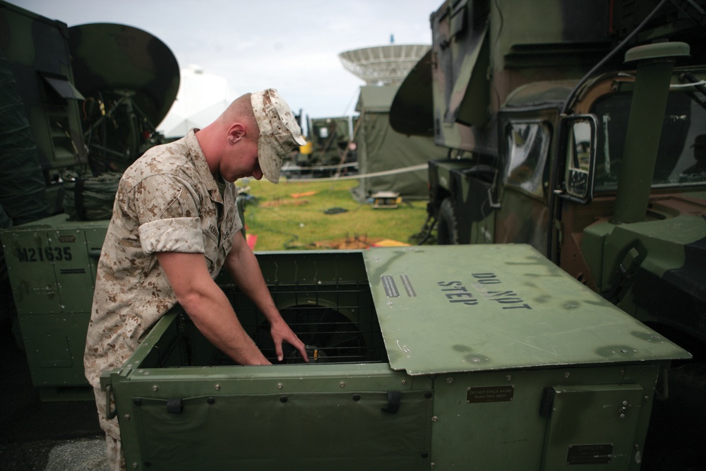 Marines, soldiers work together to fix typhoon damaged equipment