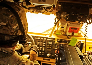 Backseat view in M-ATV