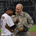 National Guard officer honored with first pitch