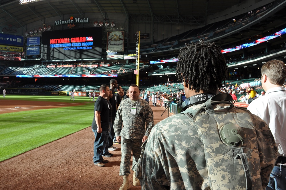 Public affairs soldiers support National Guard night at baseball game