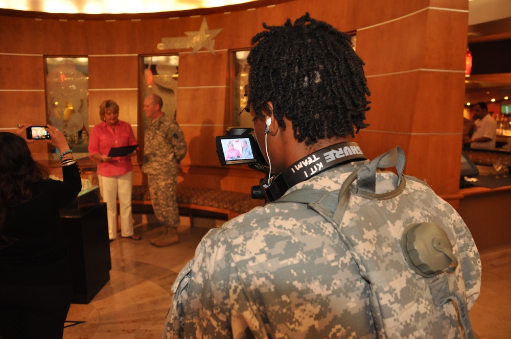 Public affairs soldiers support National Guard night at baseball game