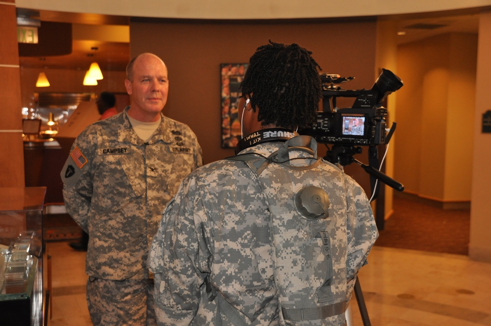Public affairs soldiers support National Guard night at baseball game