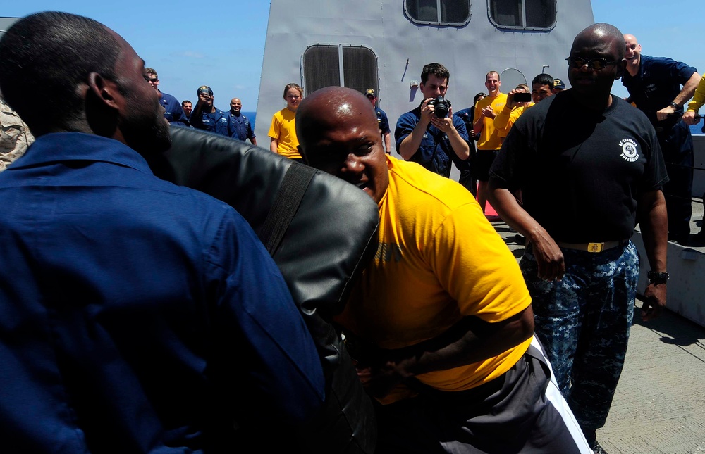 Force protection training aboard USS Mesa Verde