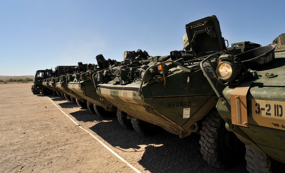 3-2 SBCT transport Strykers to NTC