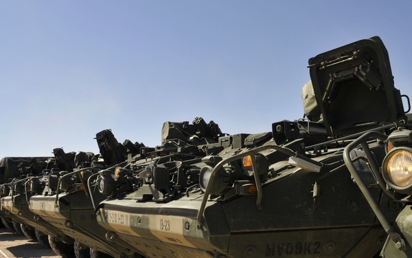 3-2 SBCT transport Strykers to NTC