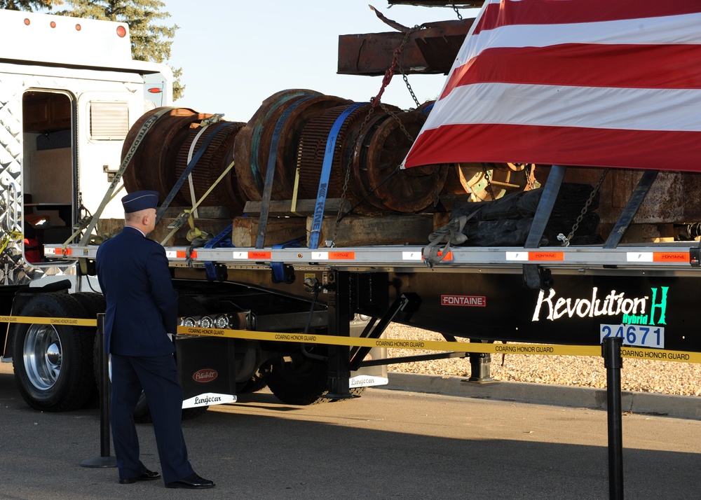 World Trade Center steel pieces depart Buckley