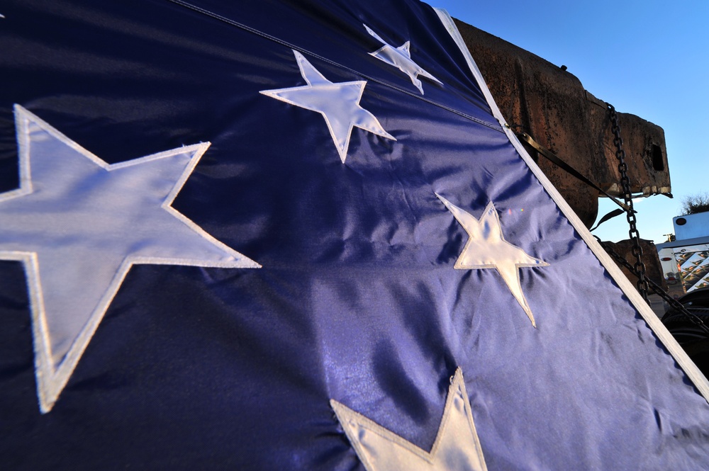 World Trade Center steel arrives at Buckley Air Force Base