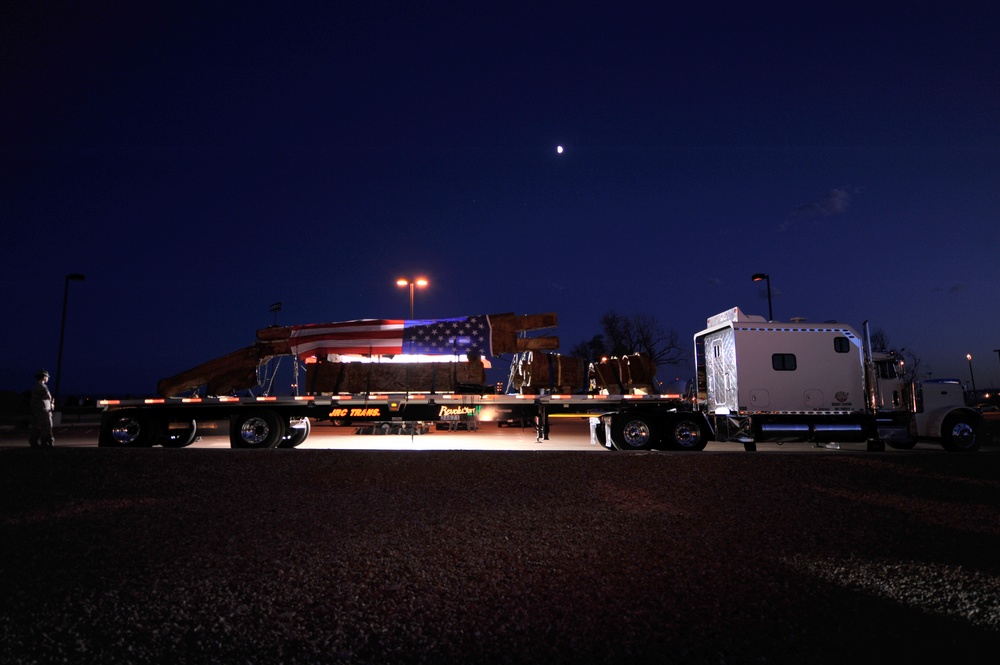 World Trade Center steel arrives at Buckley Air Force Base