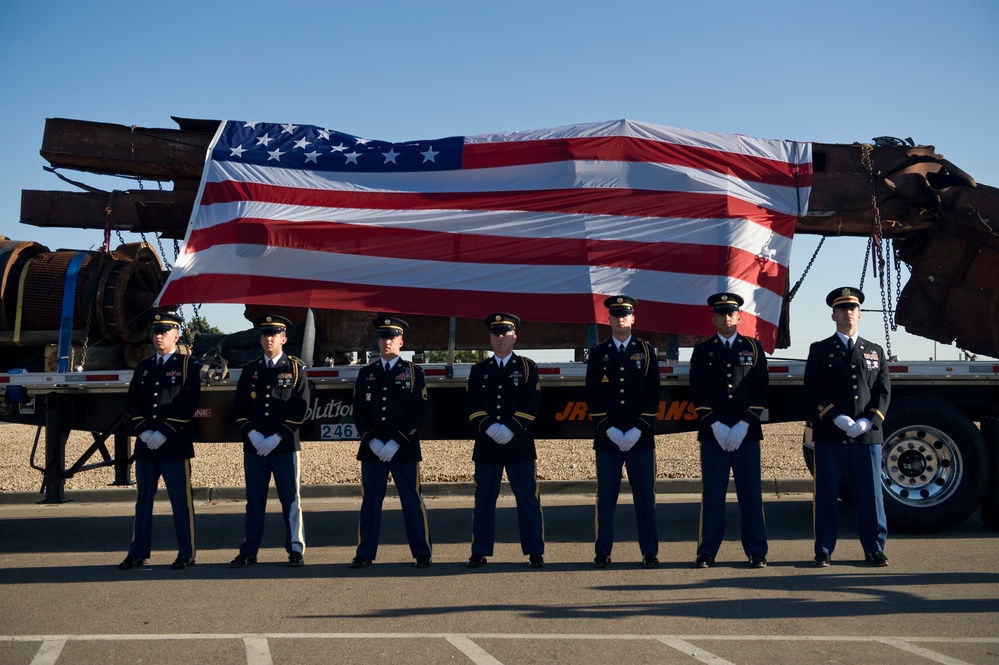 World Trade Center remnants depart from Buckley Air Force Base