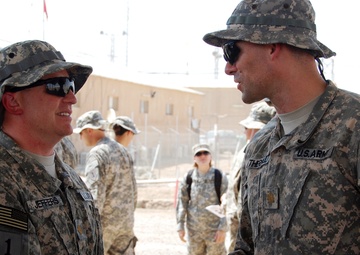 ‘Vanguard’ Battalion headquarters company conducts change of command at Camp Taji, Iraq
