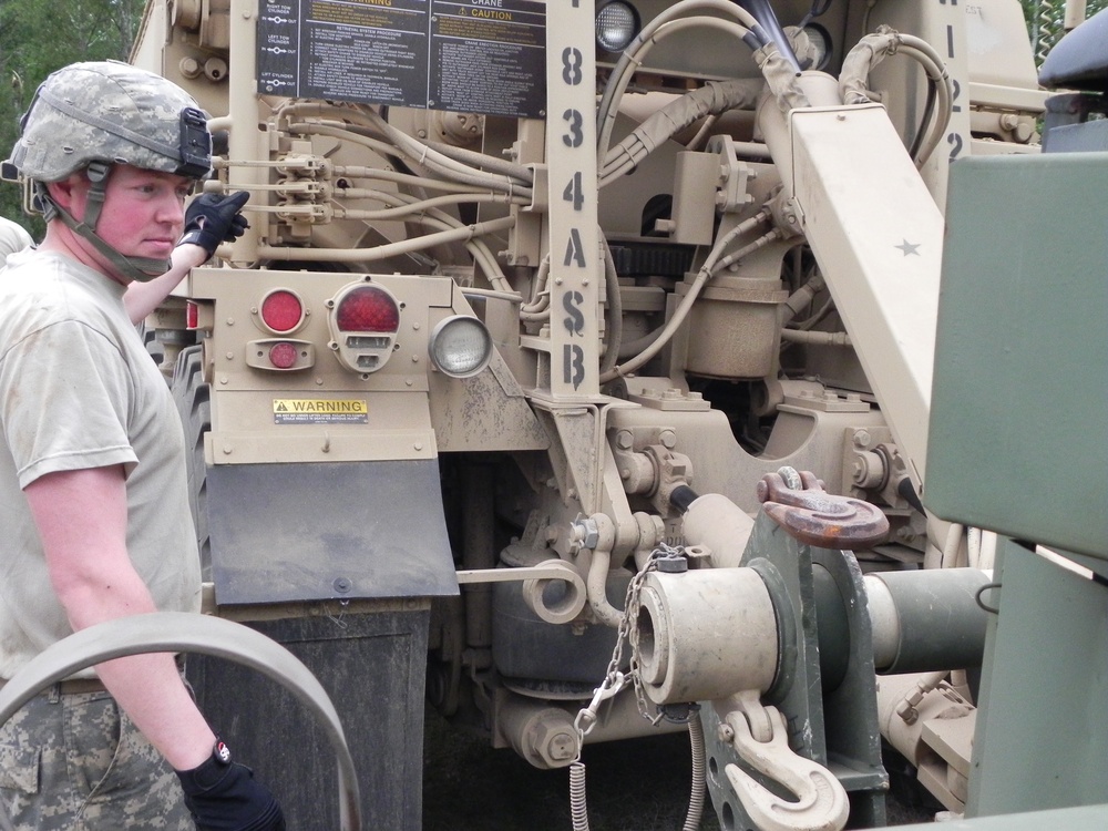 834th Aviation Support Battalion vehicle recovery section trains to success