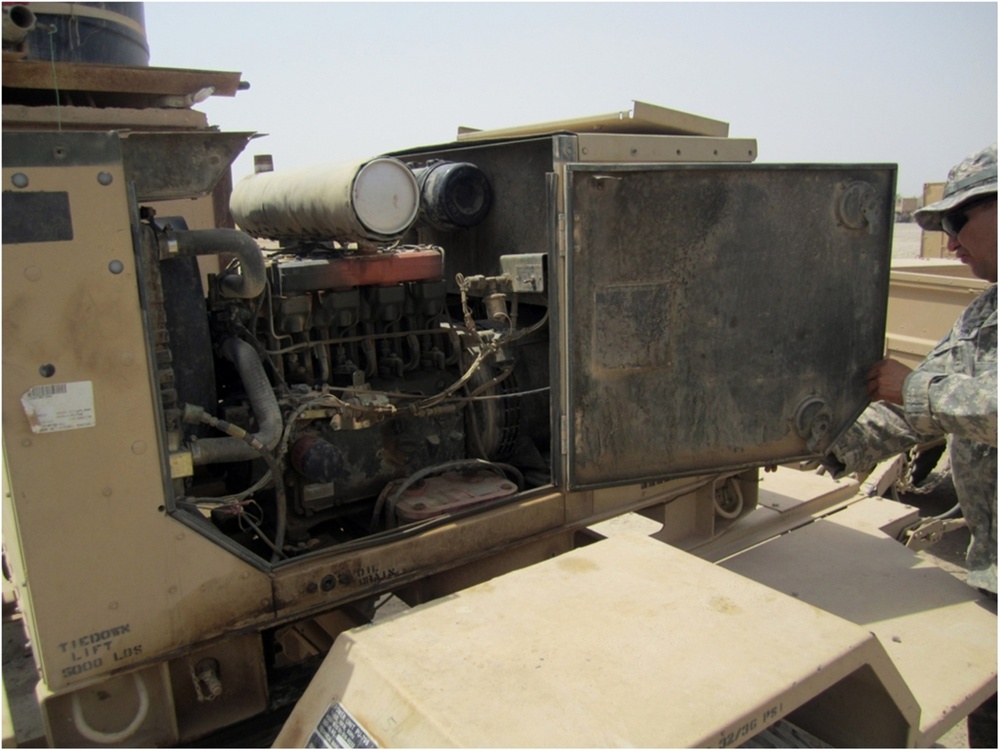Equipment, in Iraq for years running, prepared for turn-in by 'Griffin' Battalion soldiers