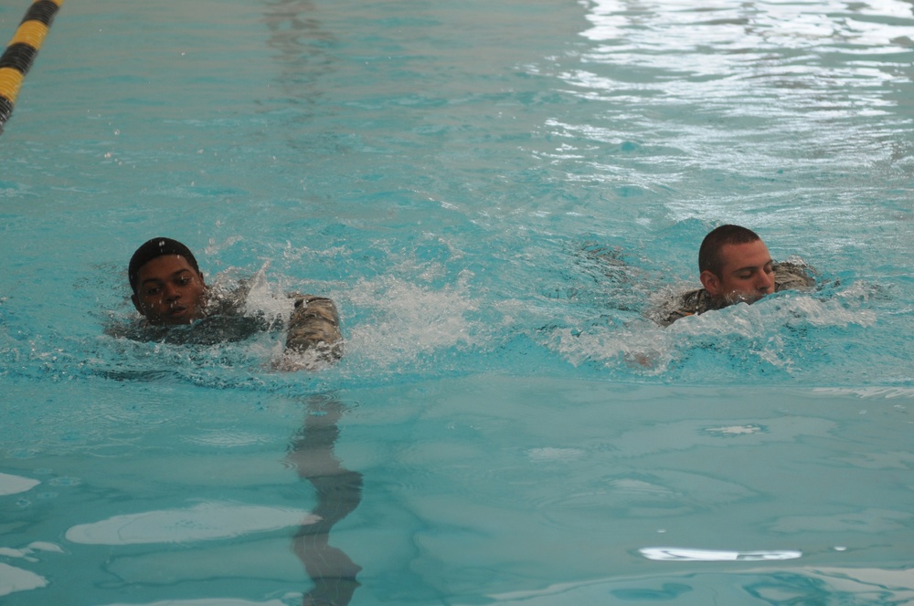 Soldiers splash into safety