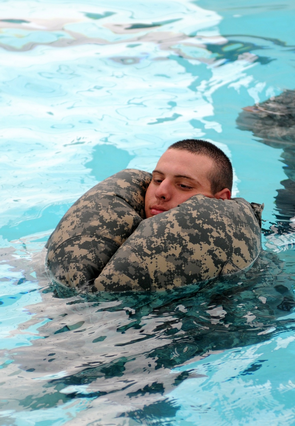Soldiers splash into safety