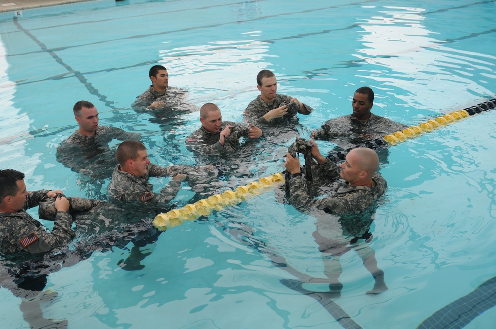 Soldiers splash into safety