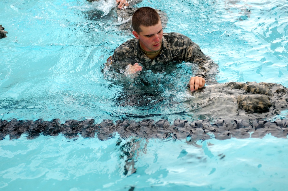 Soldiers splash into safety