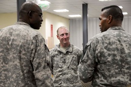 First Team command sergeant major visits Contingency Operating Base Adder troopers