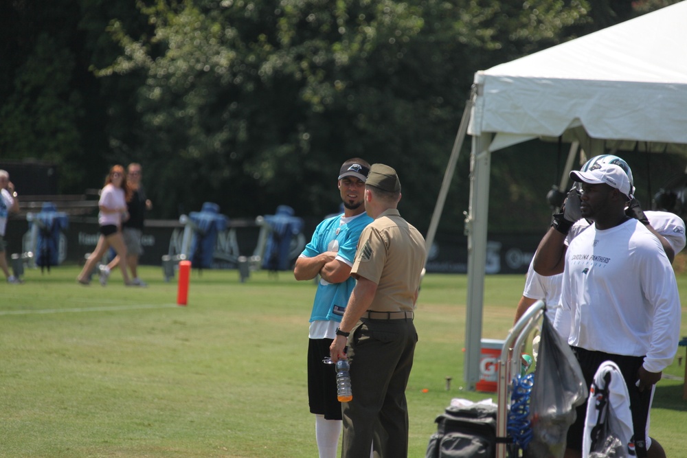 Football fever: Cherry Point Marines get preview of Carolina Panthers 2011 season during training camp