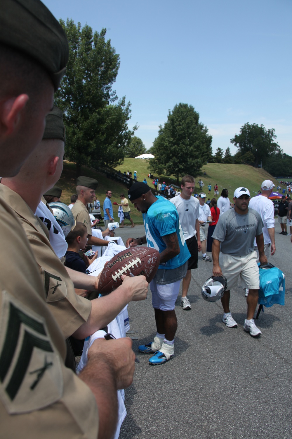 Football fever: Cherry Point Marines get preview of Carolina Panthers 2011 season during training camp