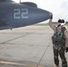 British aviator pilots Harrier for the last time