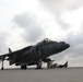 British aviator pilots Harrier for the last time