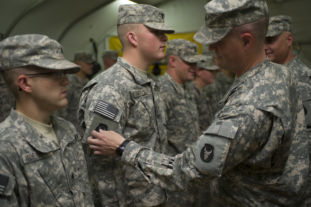 134 Brigade Support Battalion patch ceremony