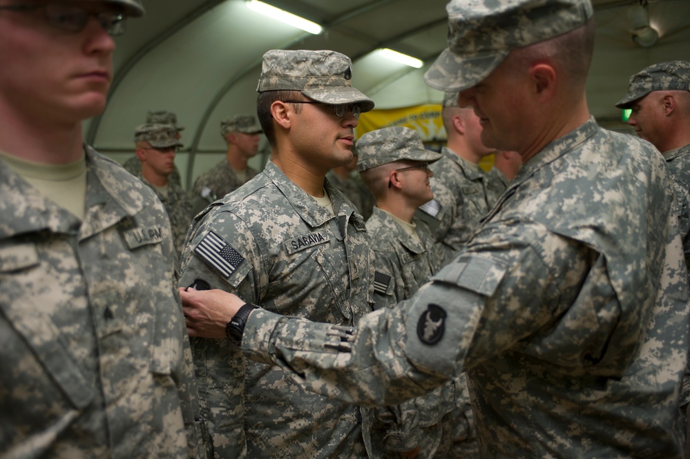 134 Brigade Support Battalion patch ceremony