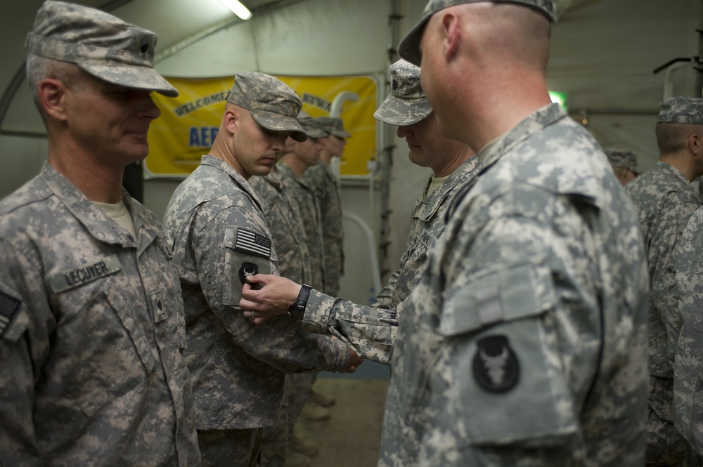 134 Brigade Support Battalion patch ceremony