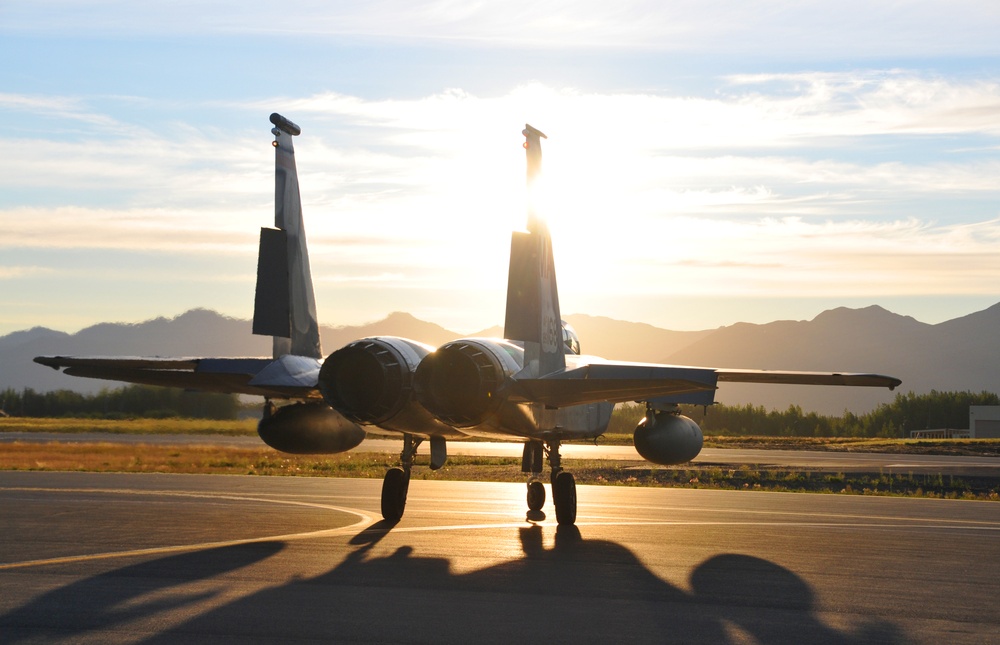 F-15 departing Joint Base Elmendorf-Richardson, Alaska