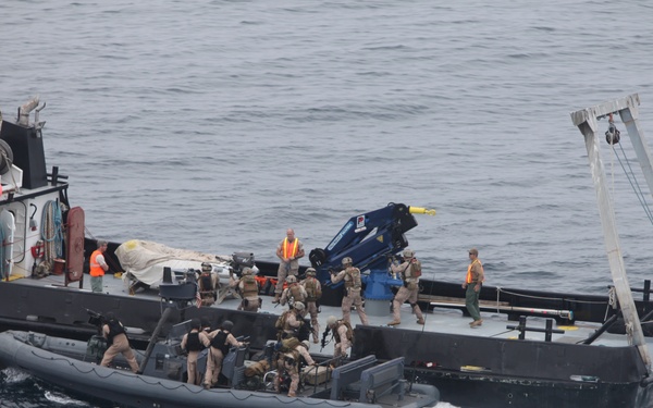 Raid on mock pirated vessel planned, launched from sea base