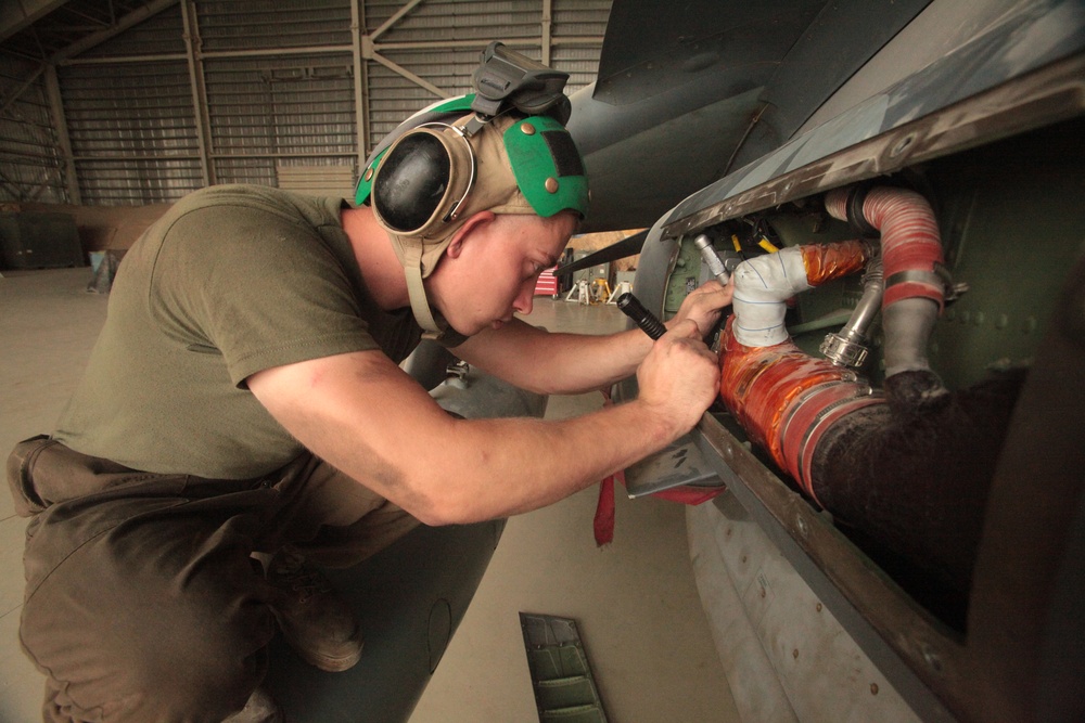 Electronics technicians keep Marine pilots flying in Afghanistan