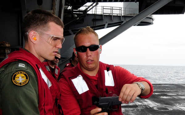 Small arms qualifications aboard USS George Washington