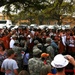 University of Texas football players and coaches show appreciation to Texas Guardsmen