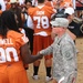 University of Texas football players and coaches show appreciation to Texas Guardsmen