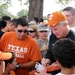 University of Texas football players and coaches show appreciation to Texas Guardsmen