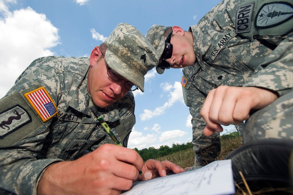 738th Medical Company conducts land navigation, Camp Atterbury