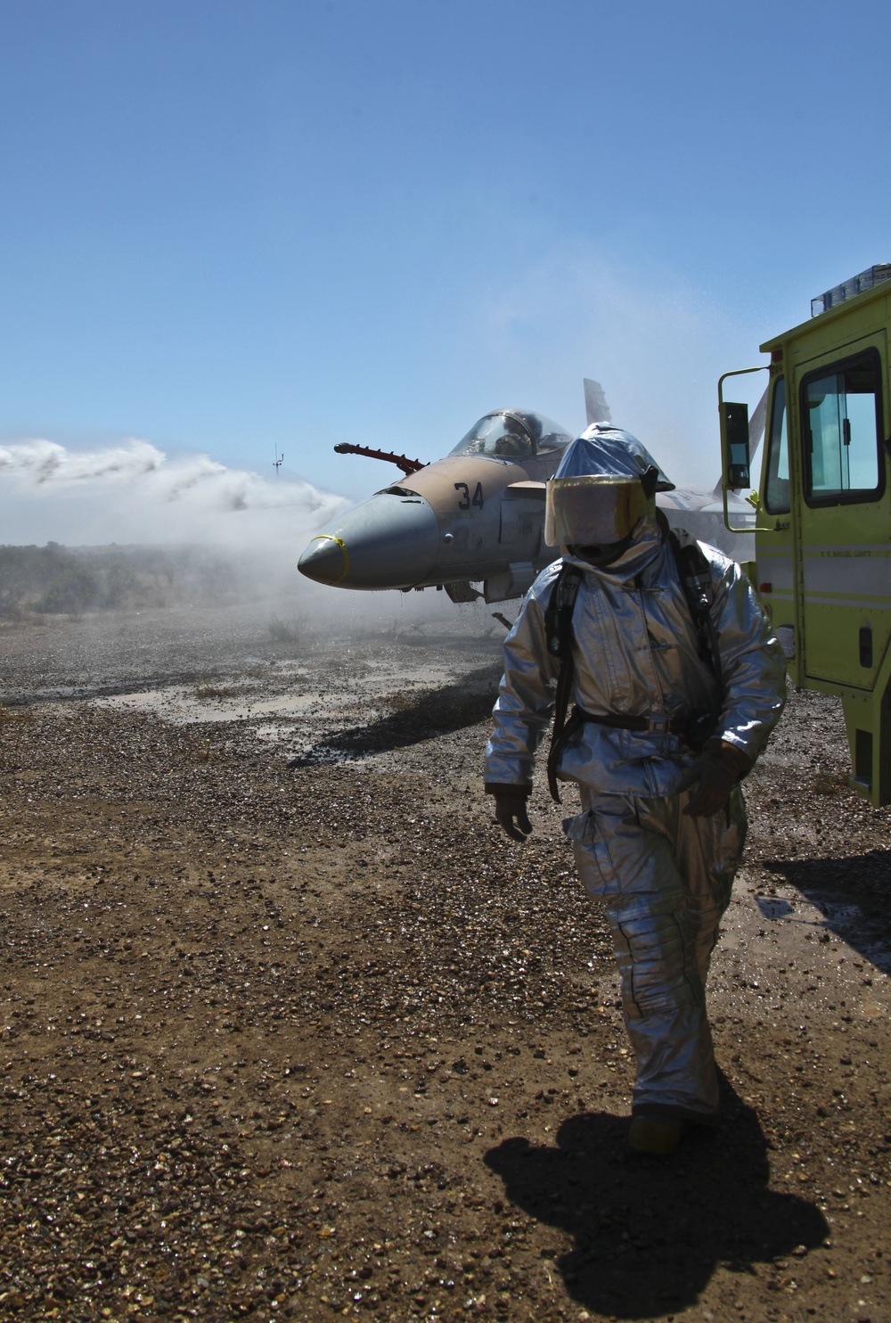 Flight line fire fighters ‘snatch-and-grab’