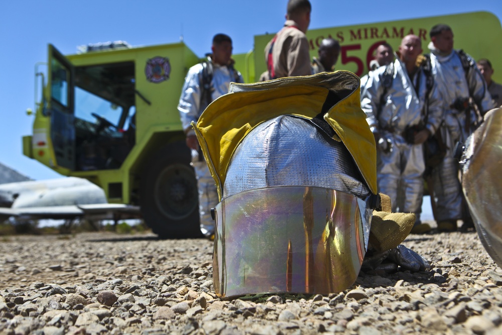 Flight line fire fighters ‘snatch-and-grab’