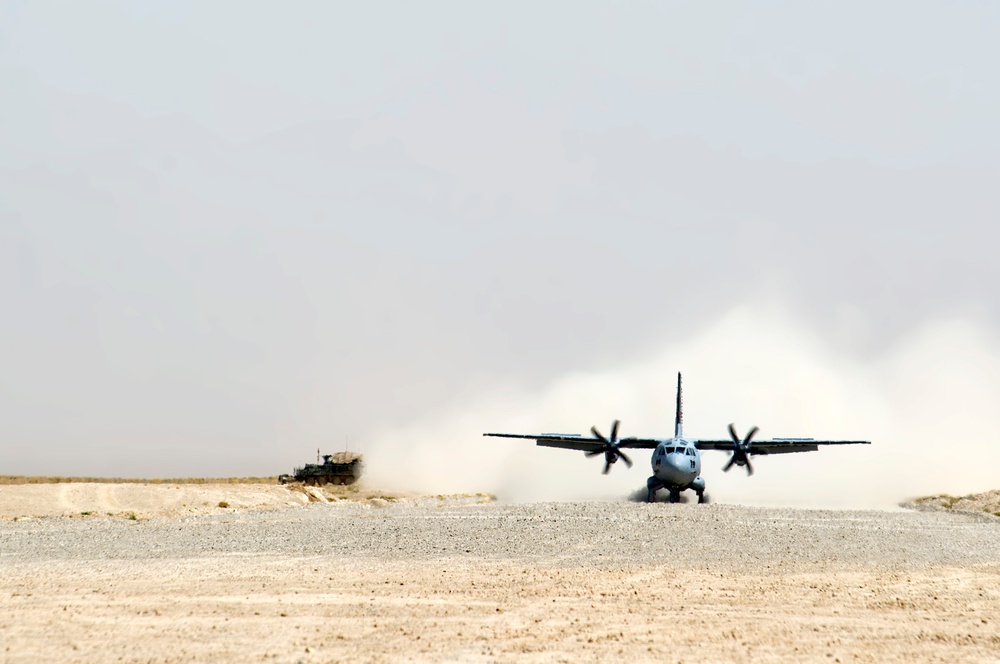 C-27J lands on dirt