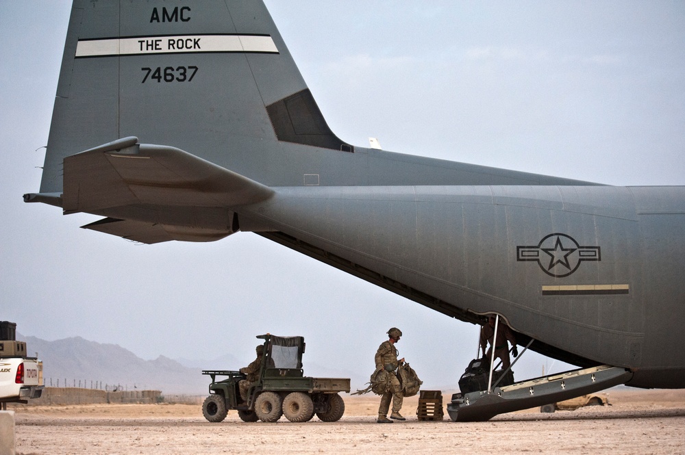 C-130 moves troops and equipment