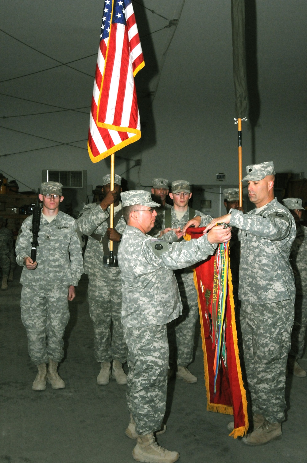 1-182 Field Artillery transfers authority to 1-125 Field Artillery