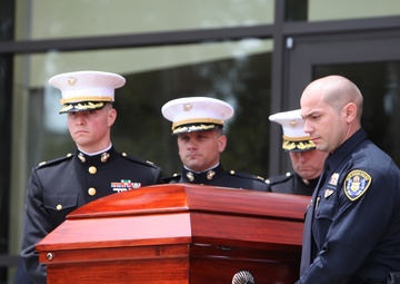 Marines, police officers pay final respects to fallen hero