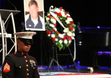 Marines, police officers pay final respects to fallen hero