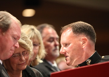 Marines, police officers pay final respects to fallen hero