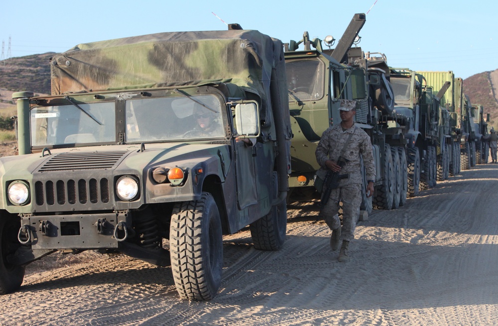 CLB-5 Marines truck toward deployment preparation