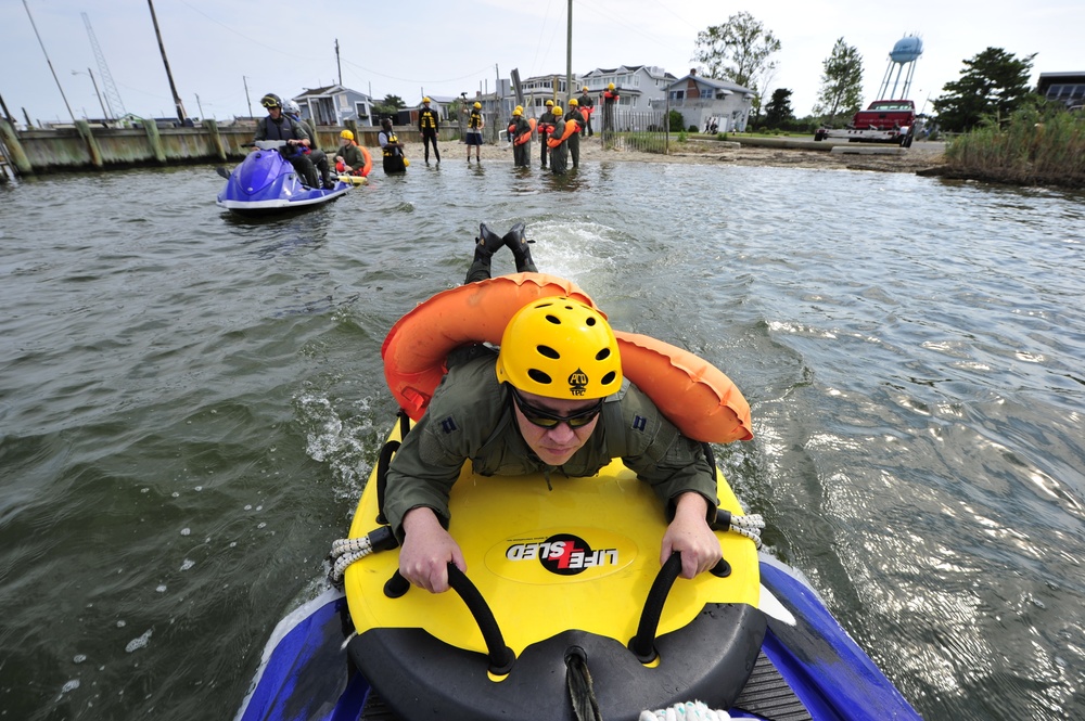 Water survival training at Barnegat Light, NJ